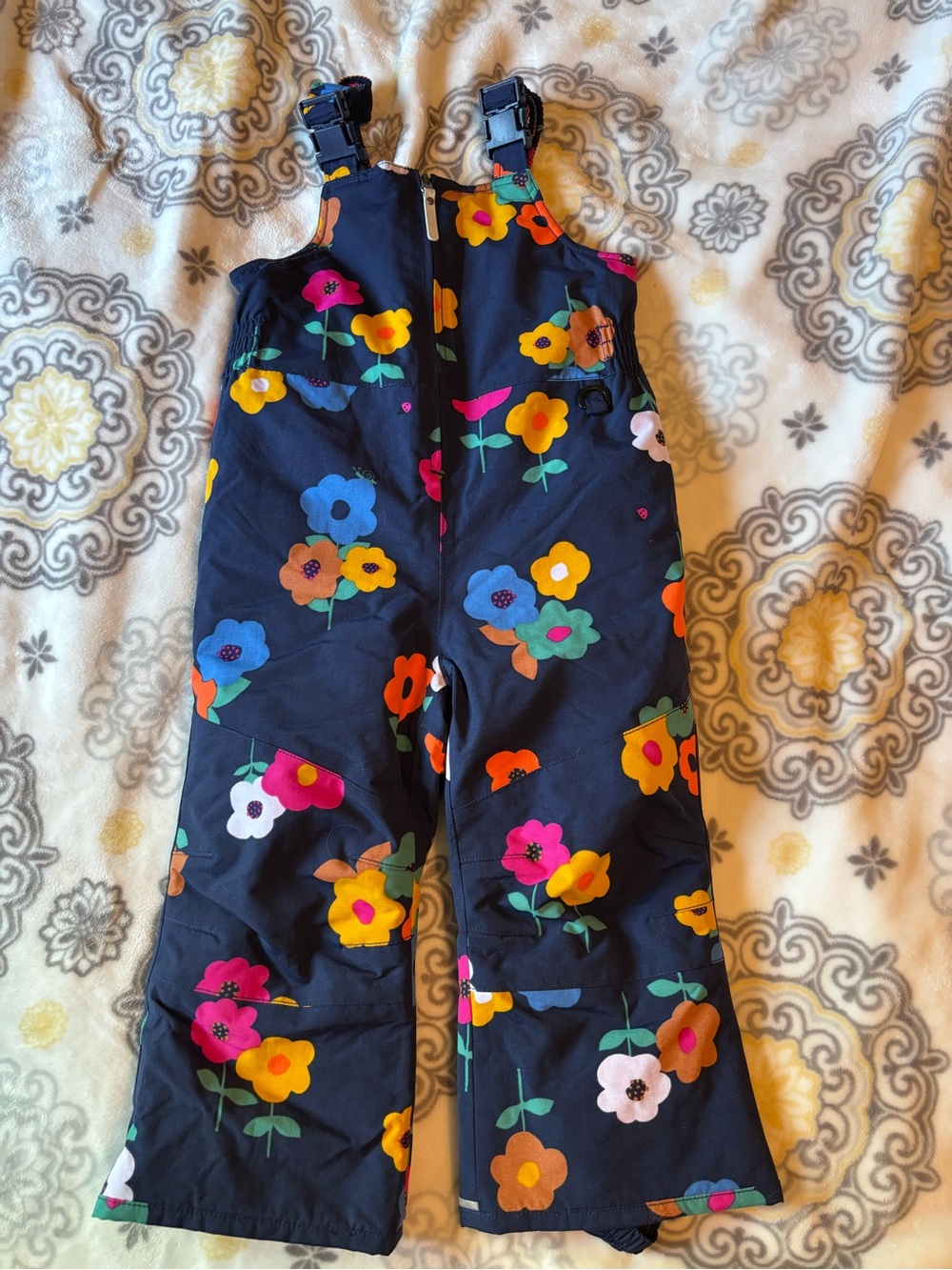 Hanna Andersson Girls Floral Bib Snow Pants